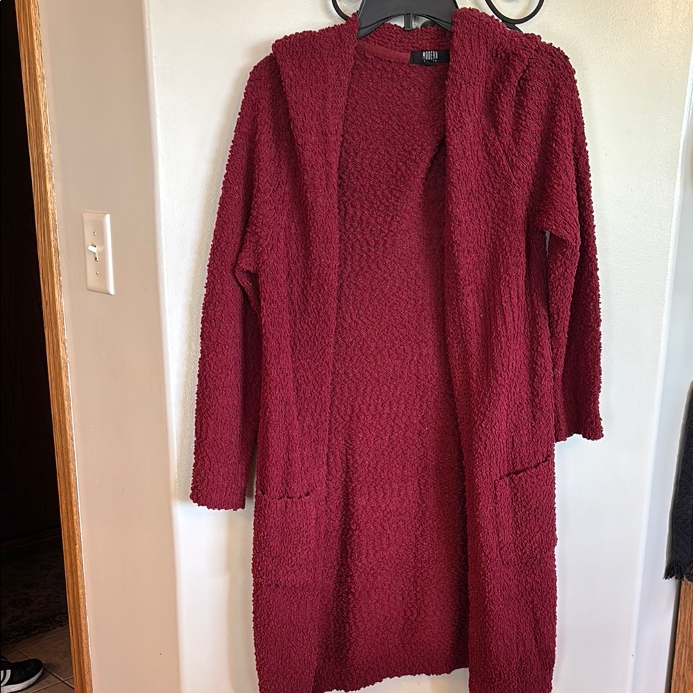 🎉Red long cardigan women’s size large